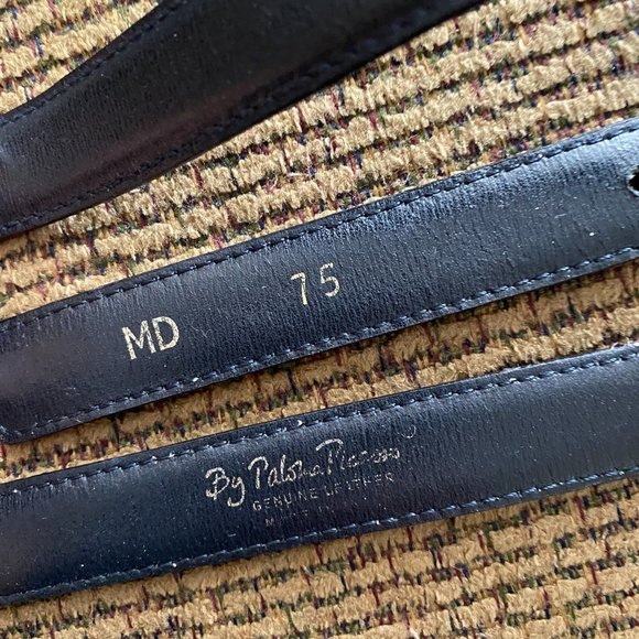 vintage paloma picasso skinny gold x buckle leather belt main image 5
